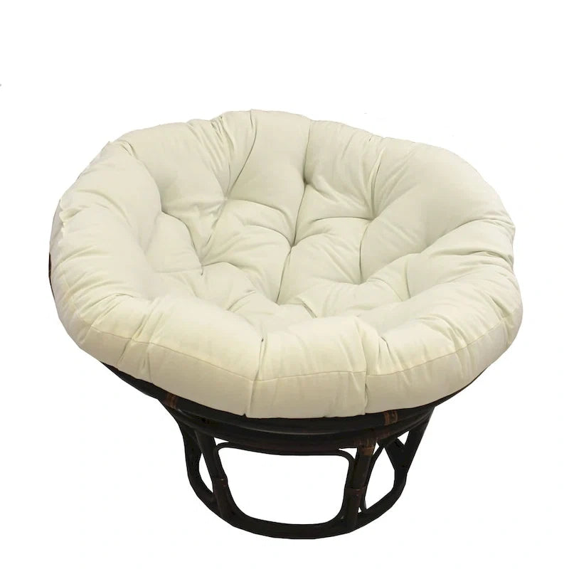 42 Zoll Papasan-Sessel aus Rattan mit Twill-Kissen