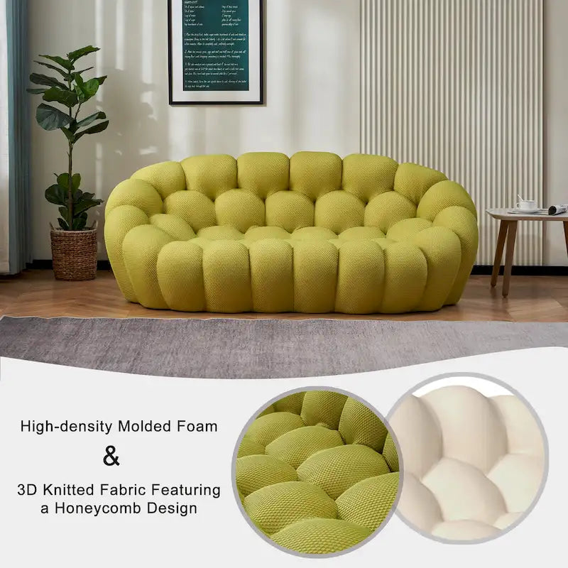 2-Sitzer Blasen-Sofa, geschwungen, Wabenform mit 3D-Textilgewebe für Wohnzimmer, Salon, Apartment