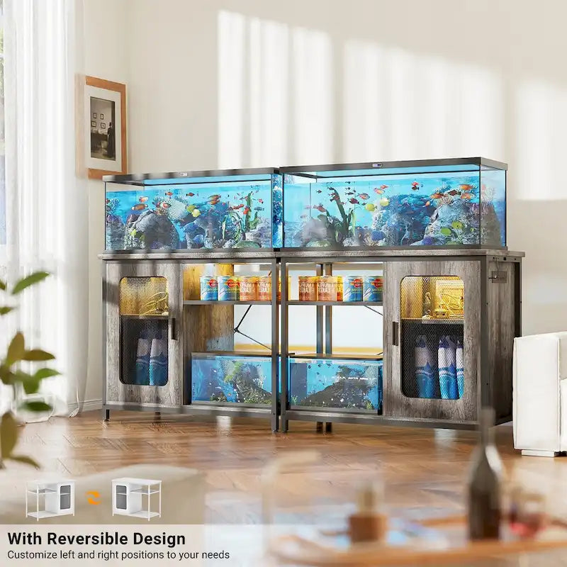 20-29 Gallonen Aquarienunterschrank mit Steckdosen & LED-Beleuchtung