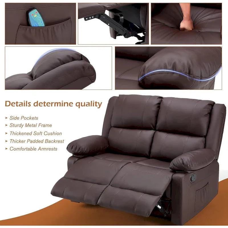 2-Sitzer-Liegesofa mit Wärme- und Massagefunktion