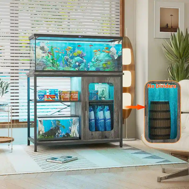 20-29 Gallonen Aquarienunterschrank mit Steckdosen & LED-Beleuchtung