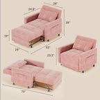3-in-1 verstellbares Schlafsofa, ausziehbares Sesselsofa, umwandelbares Klappbett für das Wohnzimmer