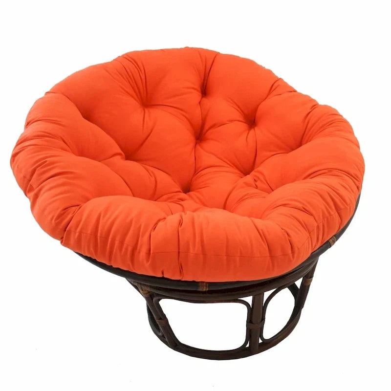 42 Zoll Papasan-Sessel aus Rattan mit Twill-Kissen