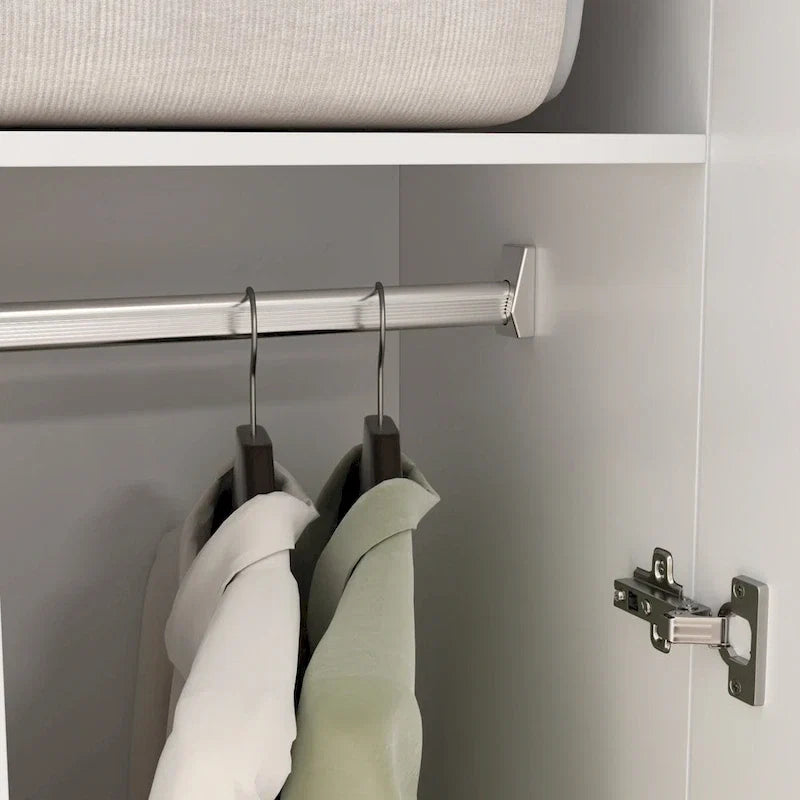 2-türiger Kleiderschrank, freistehender Schlafzimmerschrank mit Kleiderstange