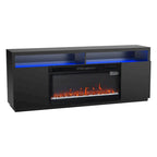 68 Moderne schwarze RGB-Elektrokamin-TV-Konsole für Fernsehgeräte bis 72 Zoll