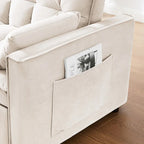 3-in-1 Schlafsofa aus Samt mit Ausziehbett und verstellbarer Rückenlehne
