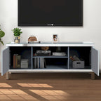 59-Zoll-TV-Ständer mit rautenförmigen Spiegeltüren und Stauraum für Fernseher bis zu 65 Zoll