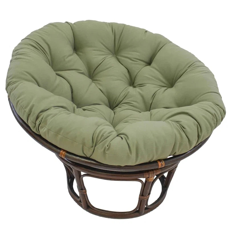 42 Zoll Papasan-Sessel aus Rattan mit Twill-Kissen