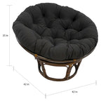 42 Zoll Papasan-Sessel aus Rattan mit Twill-Kissen