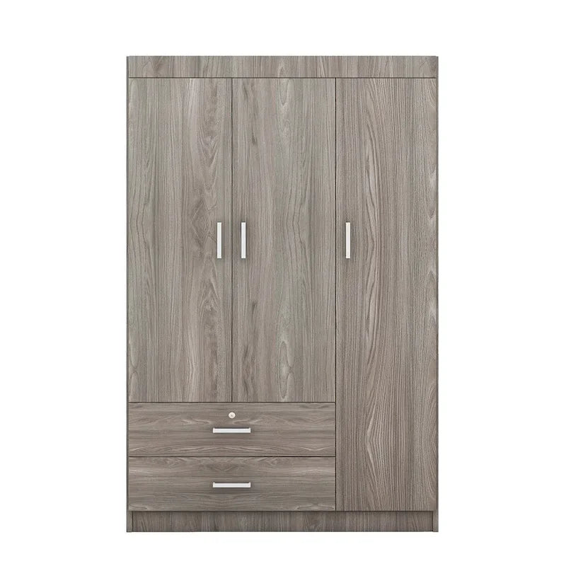 3-türiger Kleiderschrank mit 2 Schubladen