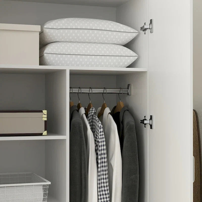 2-türiger Kleiderschrank, freistehender Schlafzimmerschrank mit Kleiderstange
