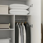 2-türiger Kleiderschrank, freistehender Schlafzimmerschrank mit Kleiderstange
