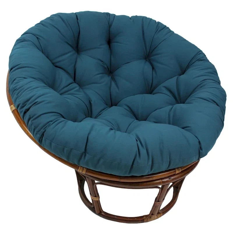 42 Zoll Papasan-Sessel aus Rattan mit Twill-Kissen