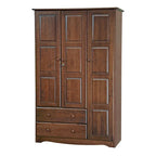 3-türiger Kleiderschrank – Weiß/Mokka/Java – Massivholz