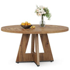 47 Zoll runder Esstisch für 4 Personen, Holztisch im Landhausstil für Küche, Esszimmer, Wohnzimmer