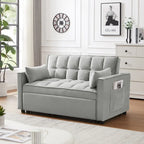 3-in-1 Schlafsofa aus Samt mit Ausziehbett und verstellbarer Rückenlehne